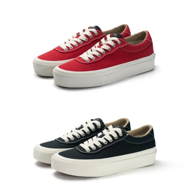 LEMKGO日系硫化鞋2024夏季新款男女同款红色高密帆布厚底休闲板鞋