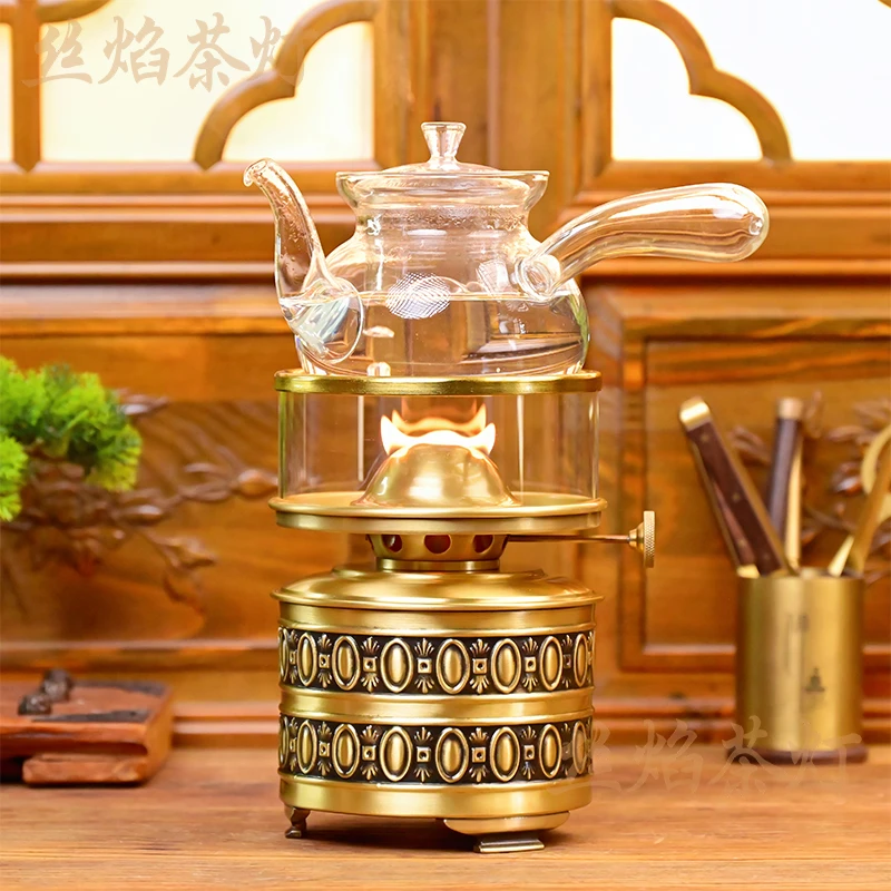 丝焰茶灯【福到】煮茶炉空气灯新款铜茶器复古潮汕灯烧水炉