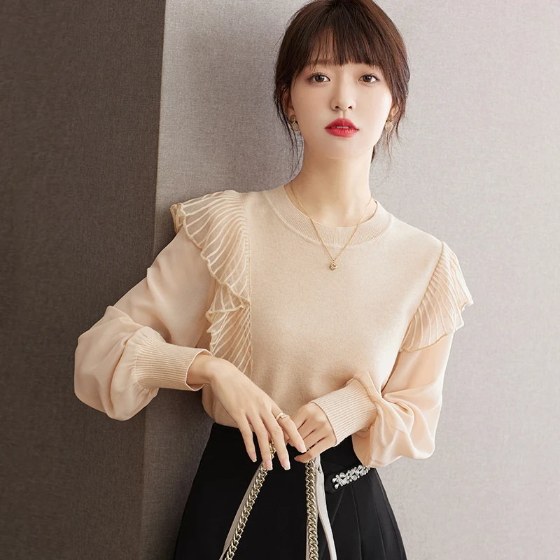慵懒风针织衫女2025年春季新款时尚设计感不对称法式长袖小众百搭