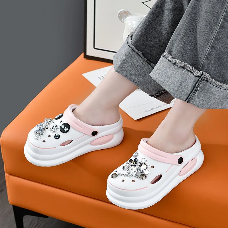 洞洞鞋女款夏季厚底超轻防滑包头凉鞋女外穿时尚百搭沙滩增高拖鞋