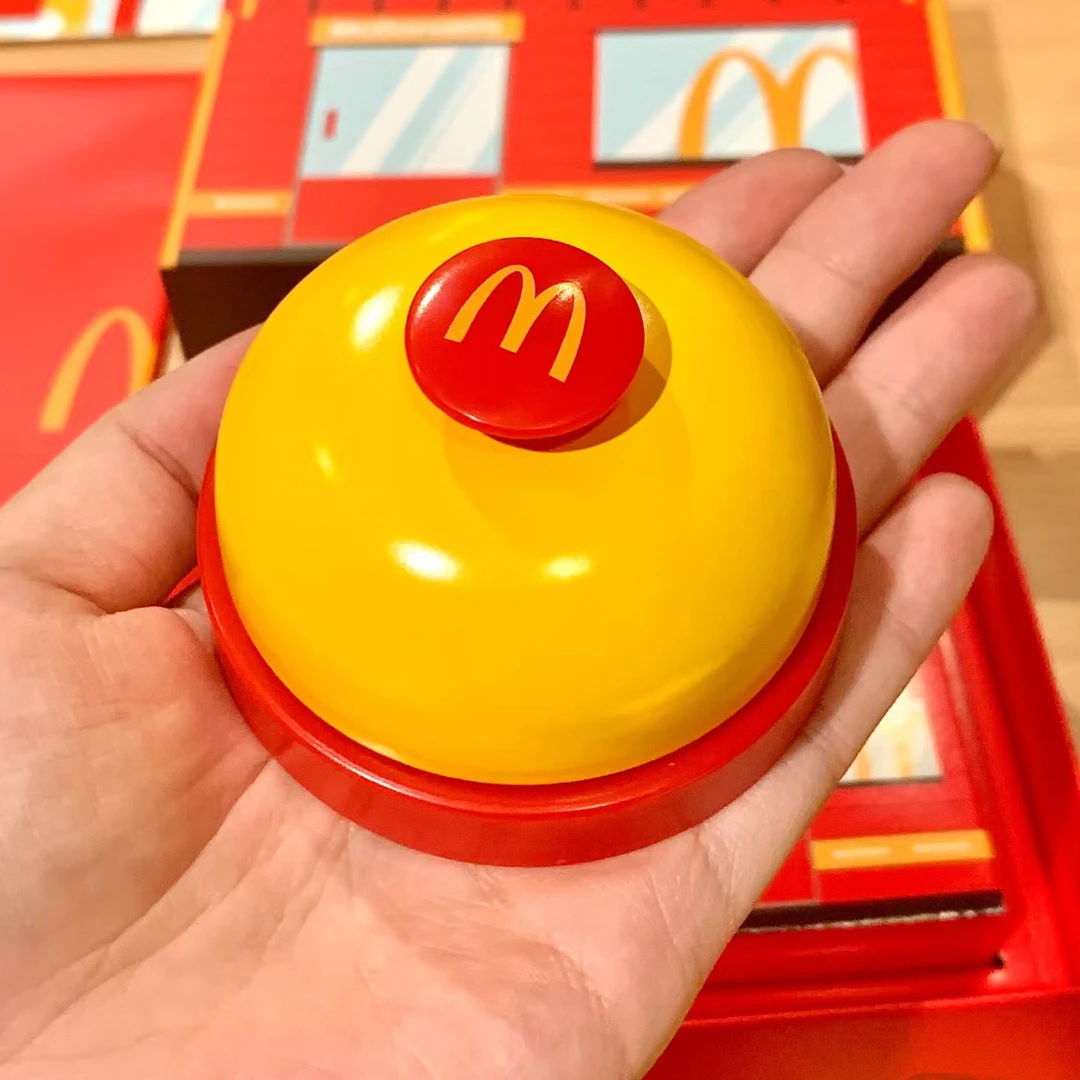 麦当劳铃铛手按抢答铃抢拍神器前台上菜餐桌服务铃宠物按铃玩具