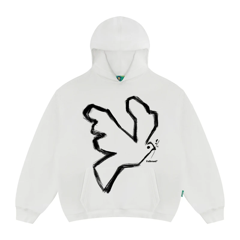 FNI自制（鸽子）男女同款美式加绒连帽卫衣秋冬国潮早秋上衣