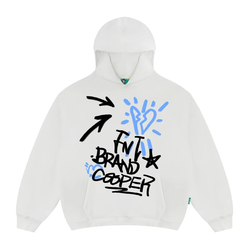 FNI主理人（心碎）男女美式加绒连帽卫衣秋冬国潮早秋上衣12019