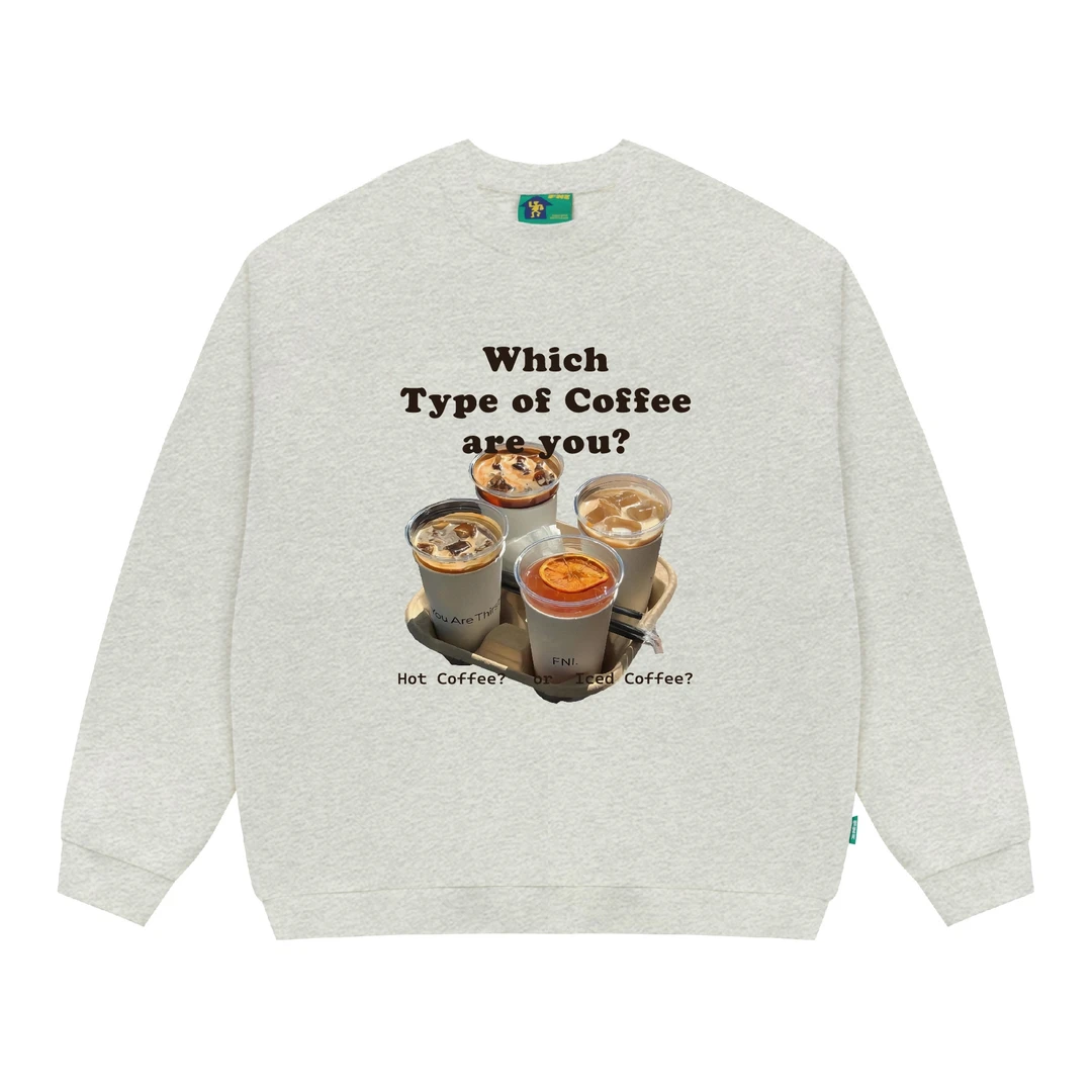 FNI主理人（咖啡）圆领卫衣男女情侣款上衣加绒加厚冬季潮牌重磅