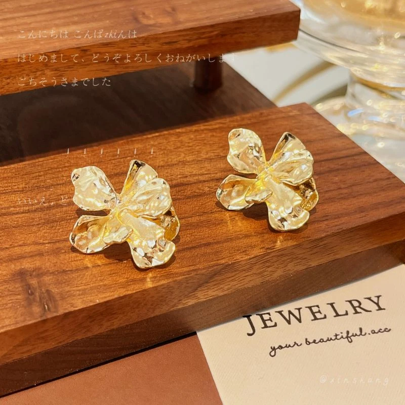 铜合金耳饰 【冷萃冰花】花朵耳钉轻奢小众复古金属耳环耳饰秋冬