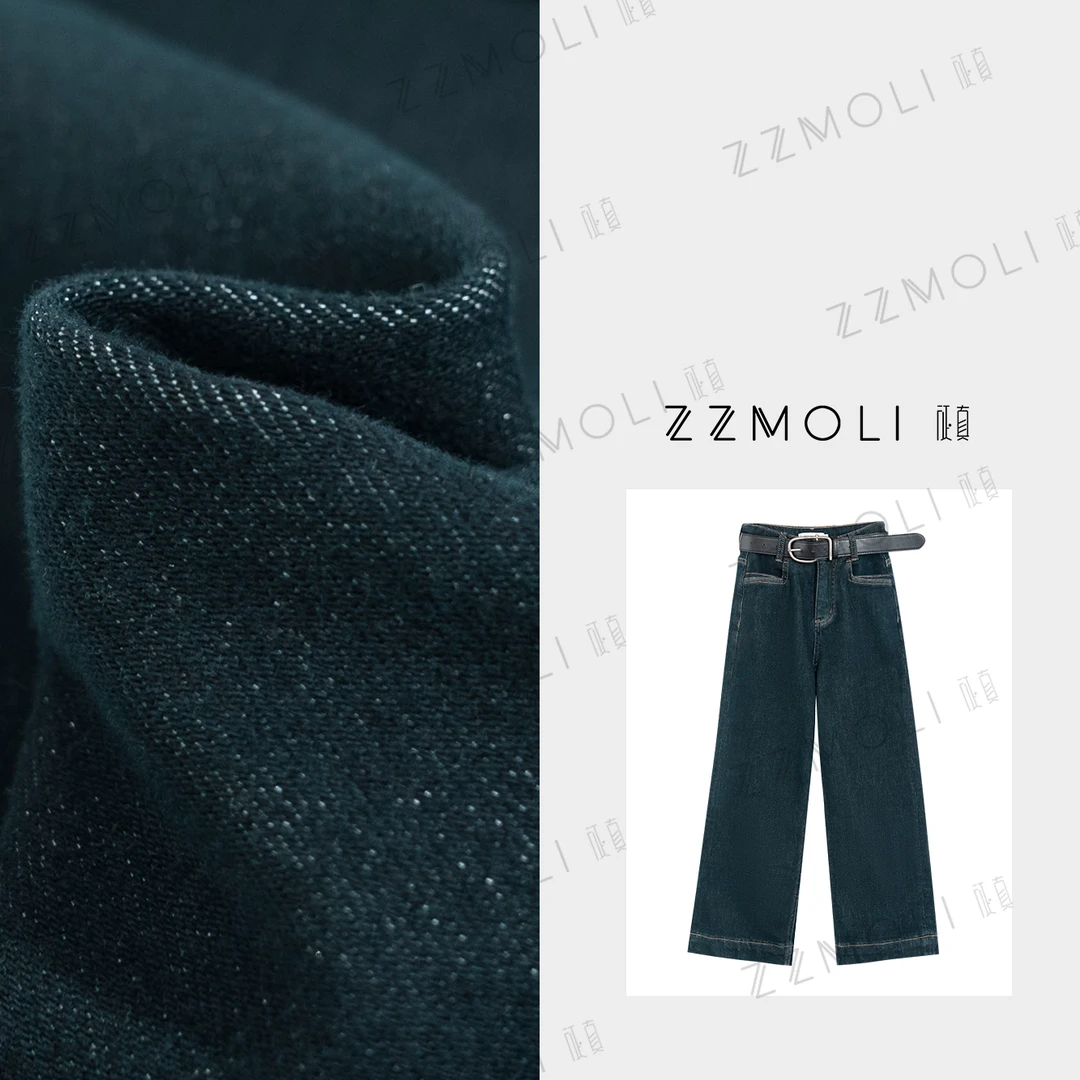 ZZMOLI“冬日法棍”强烈怒推！秋冬显瘦九分加绒阔腿牛仔裤ZBK85180