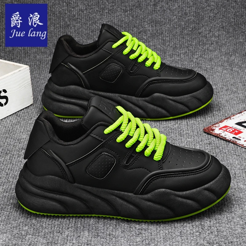 春季新款百搭小白鞋厚底时尚运动休闲鞋老爹鞋面包鞋潮流男鞋时尚