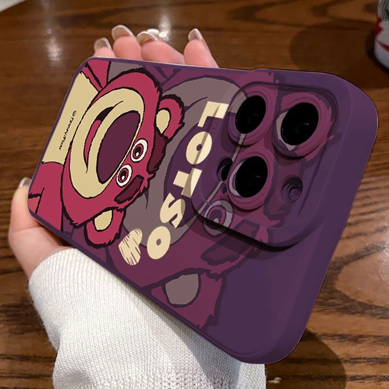 卡通草莓熊苹果14手机壳iPhone13promax防摔X男xr软壳12女7全包11