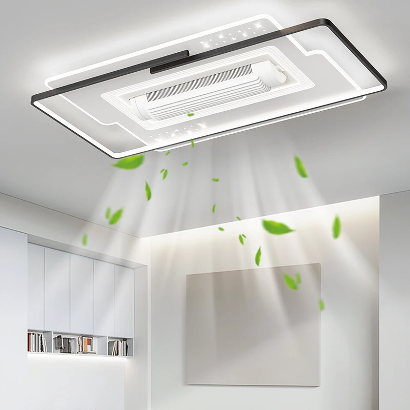 中山古镇灯饰新款客厅无叶风扇现代极简吸顶灯全屋套餐灯具