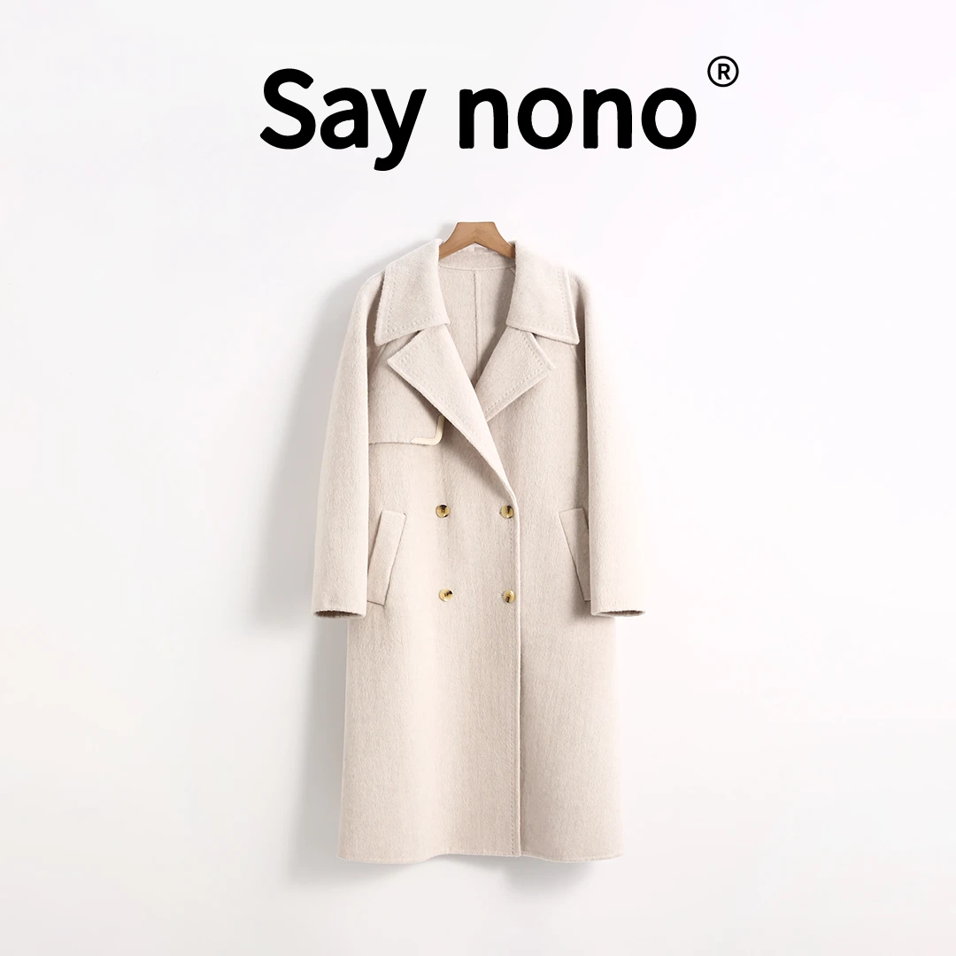 懒猫nono│Saynono 高端气质蚕丝驼绒双面呢大衣 /SYGG509