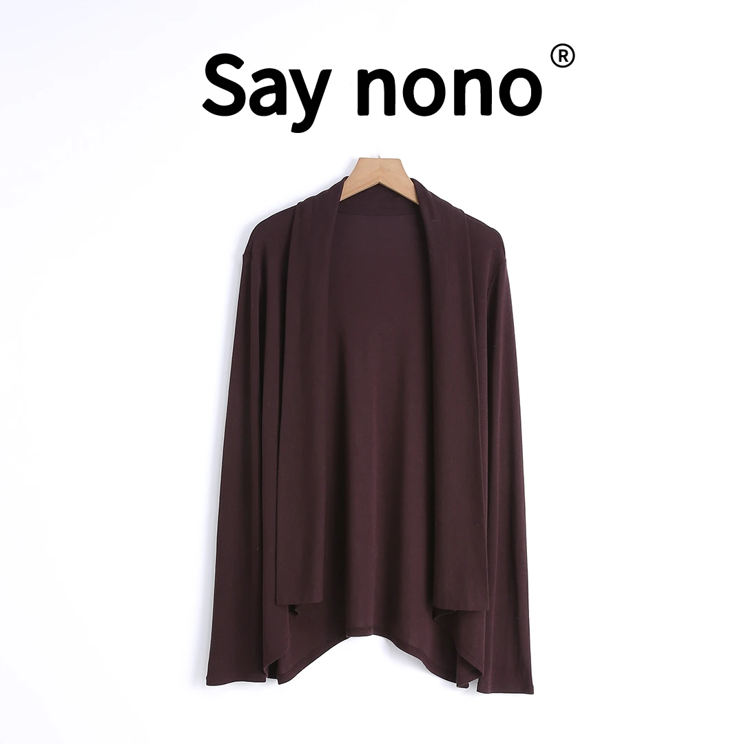 懒猫nono│Saynono 不规则＿LYOCELL开衫无扣披肩外套女 /SYP212
