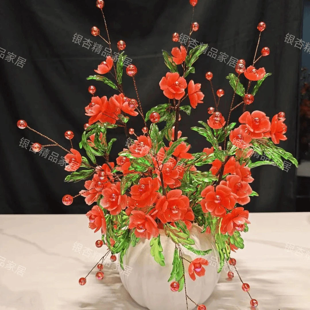 中桌仿玉渐变鸿运牡丹手工DIY材料包