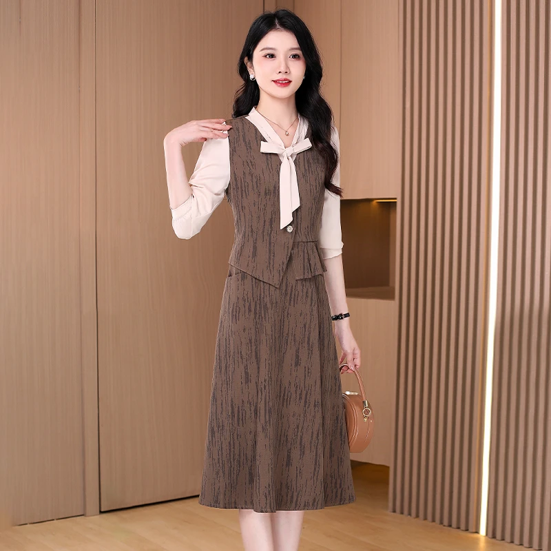 CX0624轻奢优雅气质修身时尚韩版收腰显瘦连衣裙