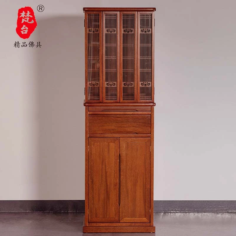 梵台唐式带门背光家用套柜经济型客厅实木柜子新中式门厅玄关