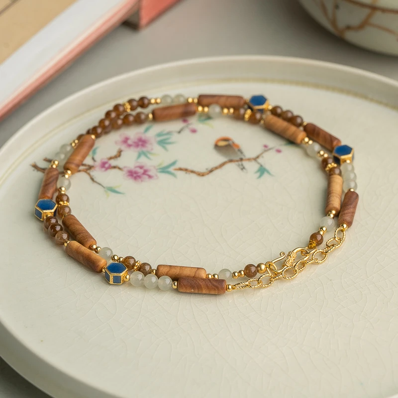 XIANYUAN/仙源老山檀香桶珠文玩木串项链