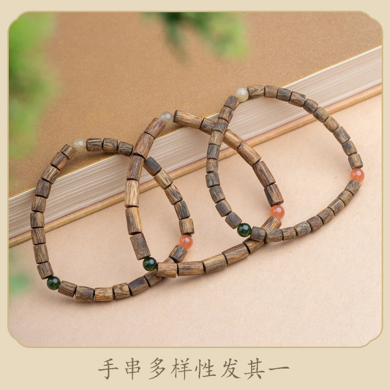 XIANYUAN/仙源莺歌绿奇楠沉香随形桶珠手串(多样性发其一）