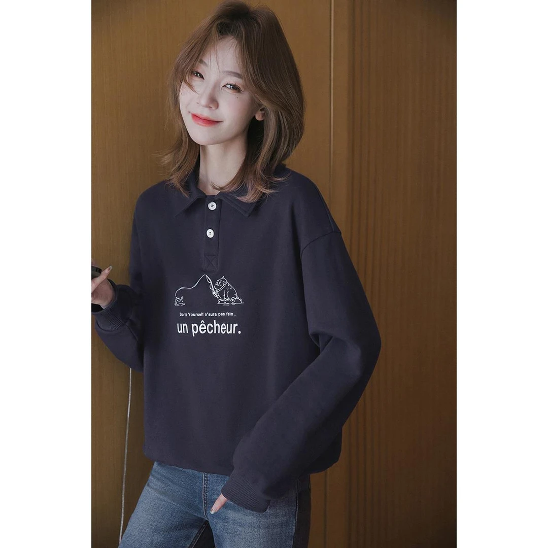 女春polo领休闲韩版ins上衣百搭