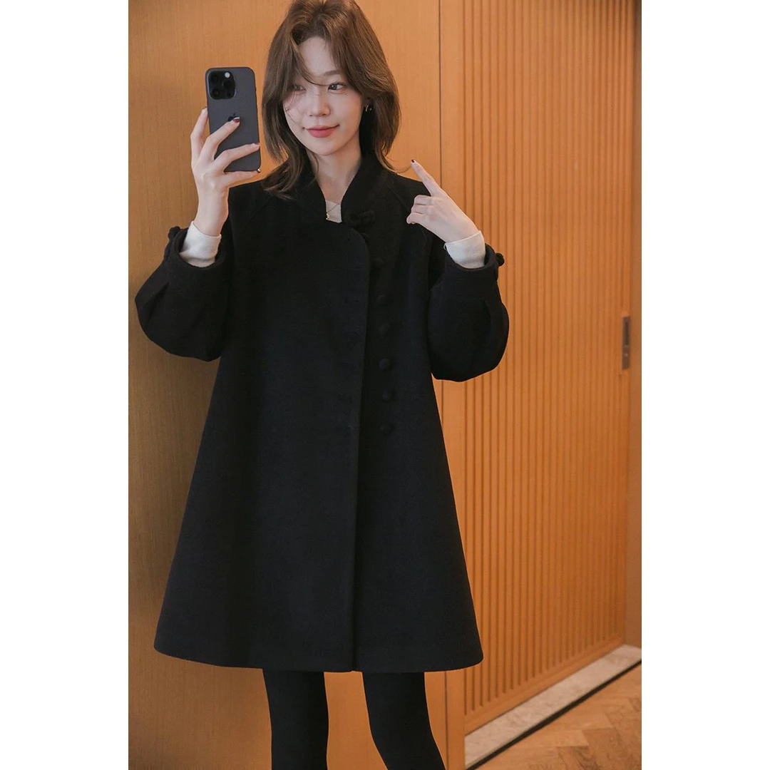 款国风高定设计感高级感气质盘扣大衣