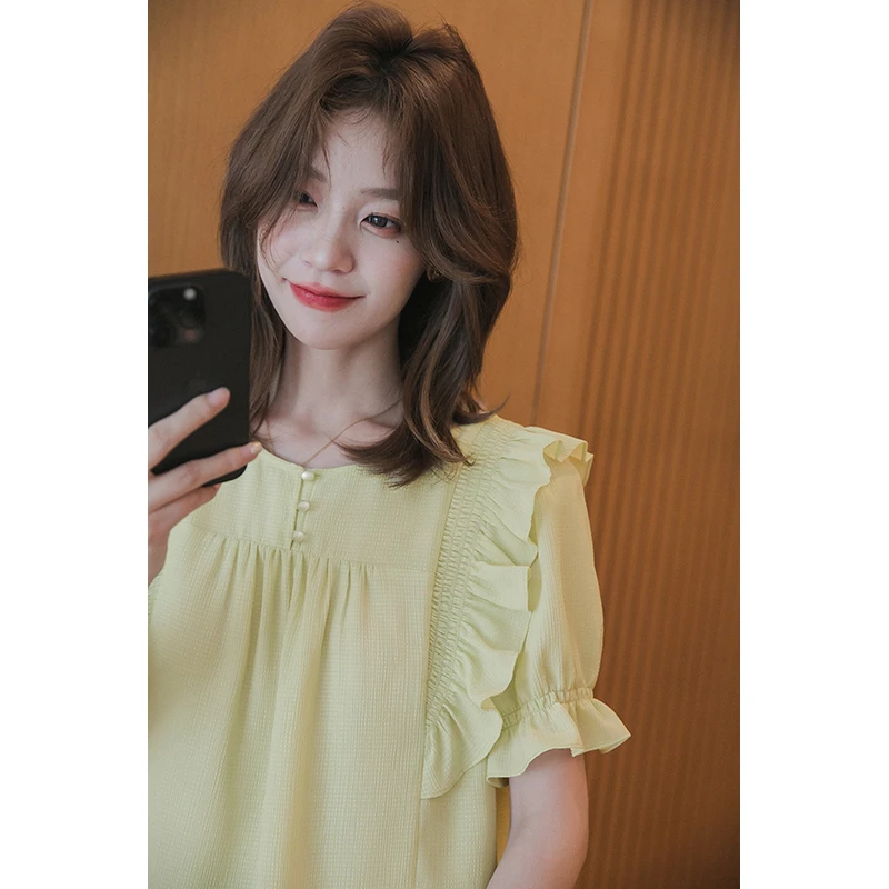 【福利日】法式雪纺绿色碎花半身裙显瘦高腰显瘦薄裙子