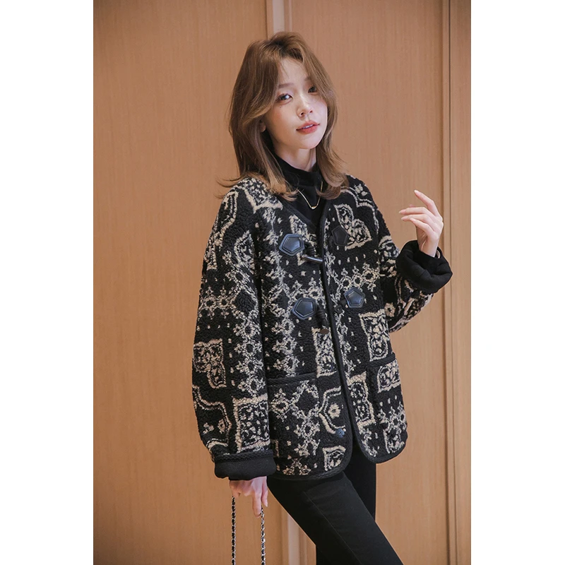 小谷粒颗粒绒外套宽松小个子百搭上女装高级感外套