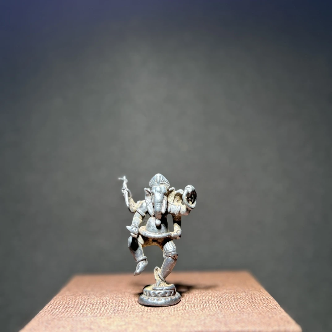 古玩铜器收藏象财神桌面玄关摆件创意陶瓷纯手工精致茶道中古鎏金