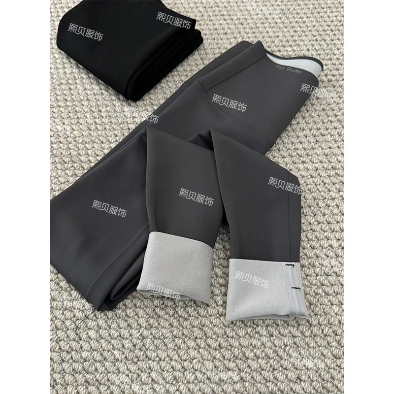 熙贝2 【轻暖裤】秋冬新款薄绒鲨鱼裤高腰显瘦芭比裤打底裤 D8518