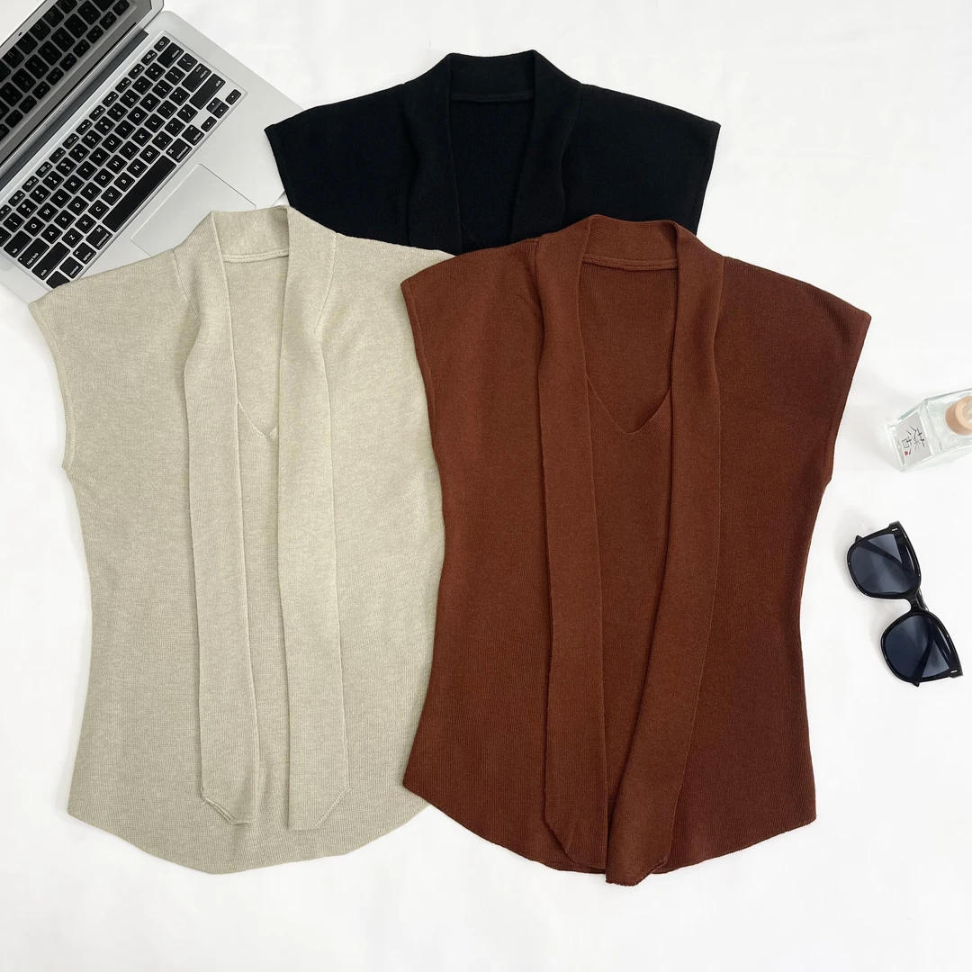 【‘’日落的橘‘’小韩日记】针织T恤气质时尚休闲百搭打底011