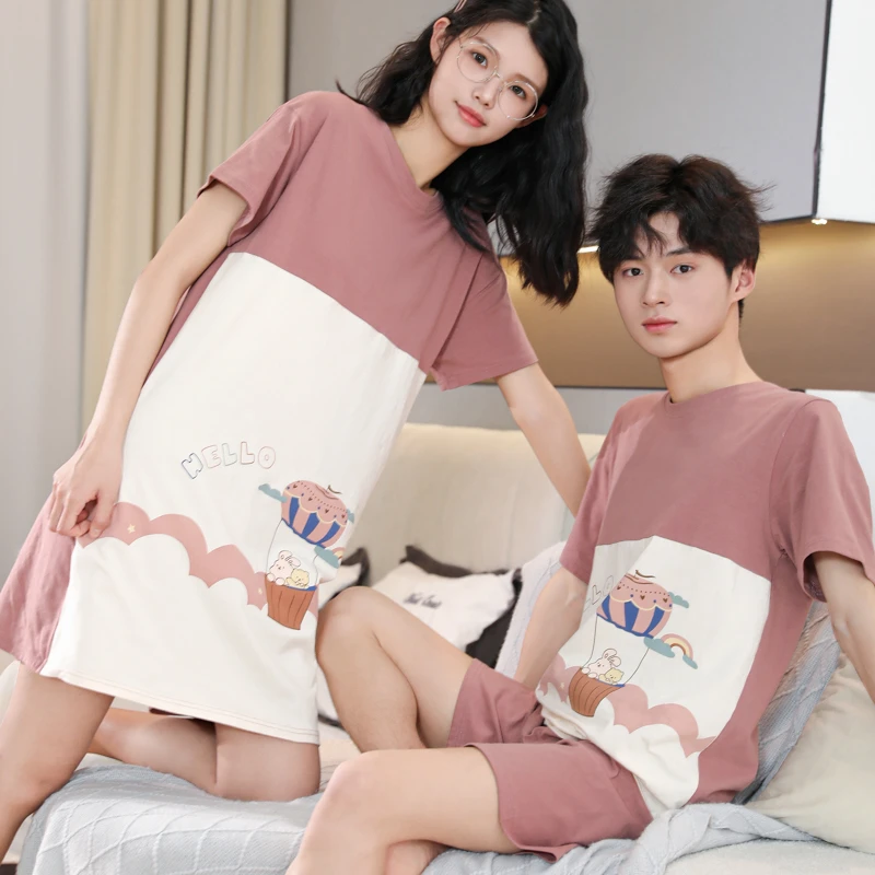 儿童家居服套装莱卡棉弹力中大童青少年短袖睡裙夏季薄款睡衣睡裤