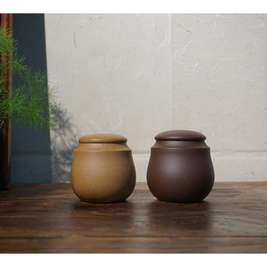 清韵醒茶罐茶叶罐密封罐|老紫泥/段泥·50克家用方便宜兴紫砂储存