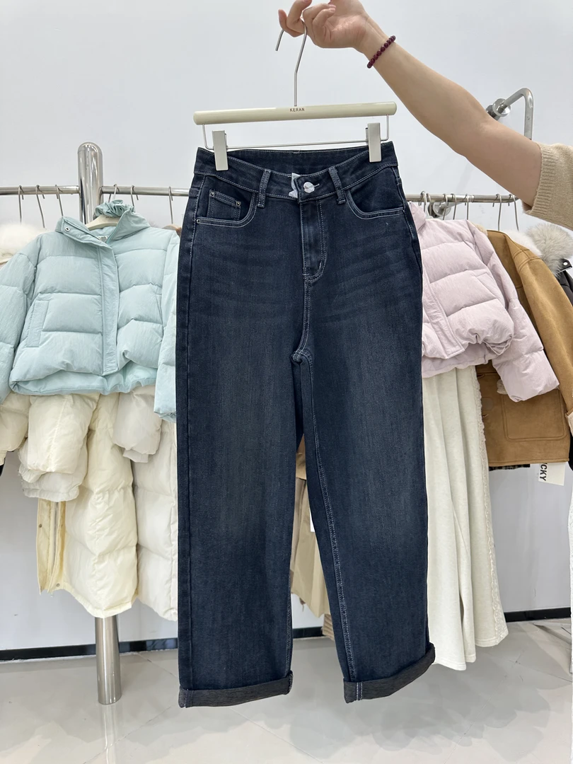 韩版高腰显瘦宽松直筒牛仔裤女休闲百搭垂感阔腿裤