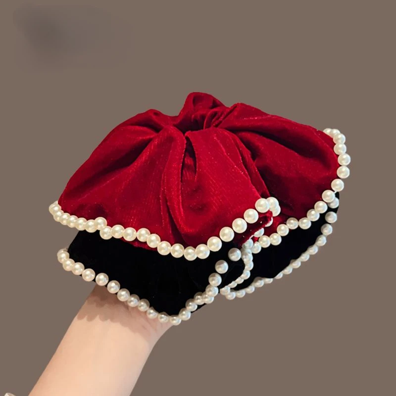 丝绒头绳发饰女高级感2023新款气质法式复古大肠发圈扎发马尾