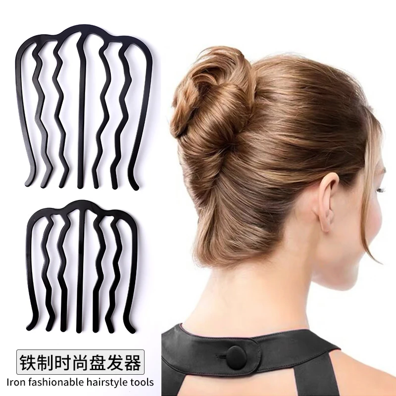 盘发神器插梳女丸子头简约气质u型发夹发卡发插发簪头饰2022新款