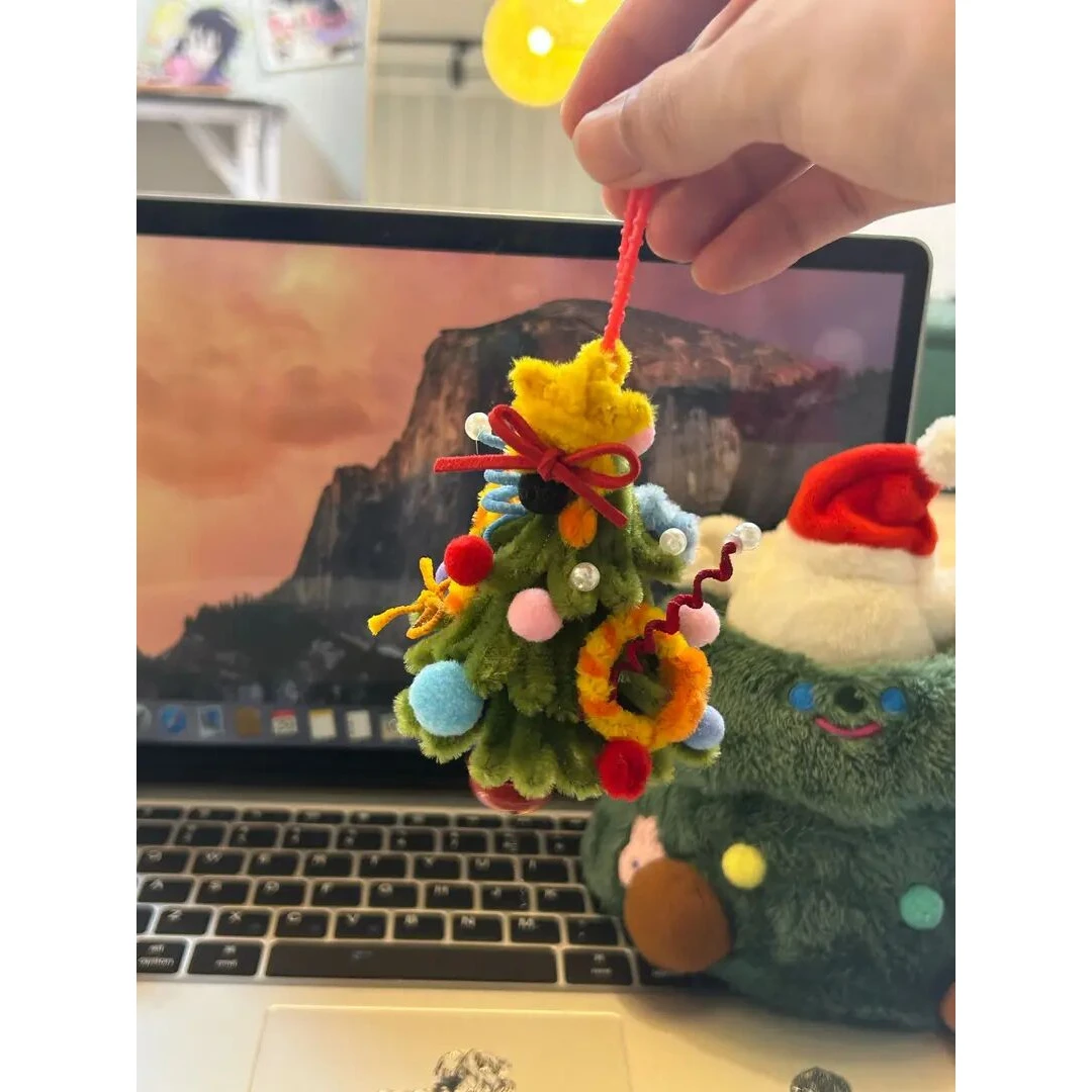 圣诞树挂件扭扭棒diy材料包手工编织自制包挂件情侣挂件DG