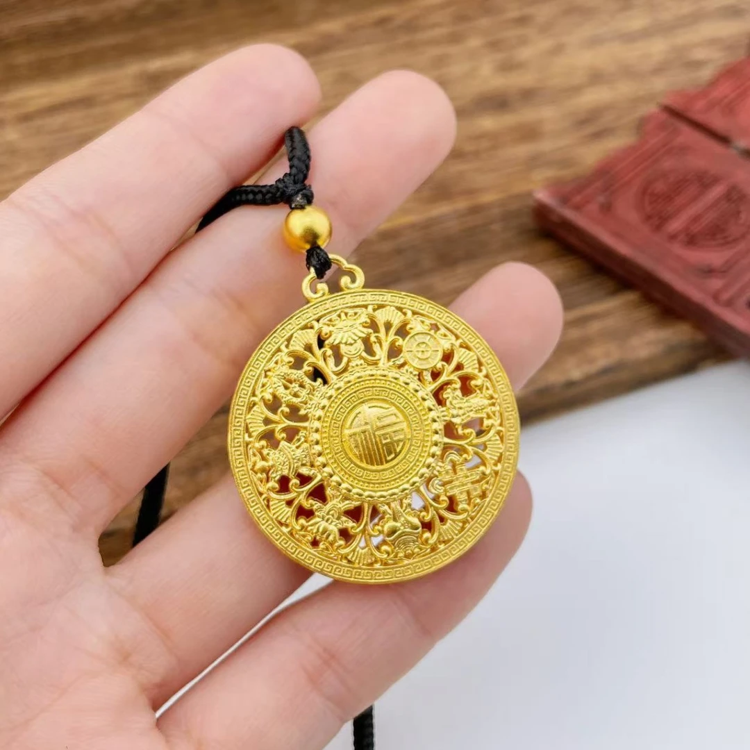 #八宝罗盘 #古法空心镂空挂绳福字八宝罗盘吊坠