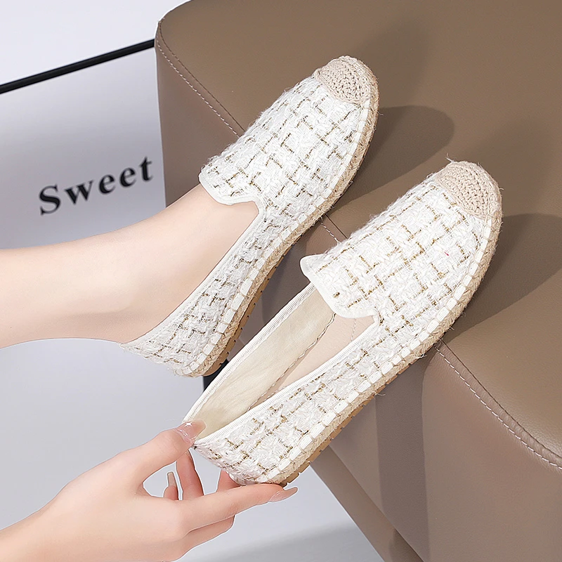 老北京布鞋女帆布鞋小香风轻便防滑软底名媛气质一脚蹬懒人渔夫鞋