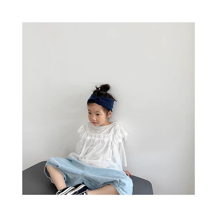 miniwhy韩国童装"高品质俏皮蕾丝小吊带罩衫新 时髦精