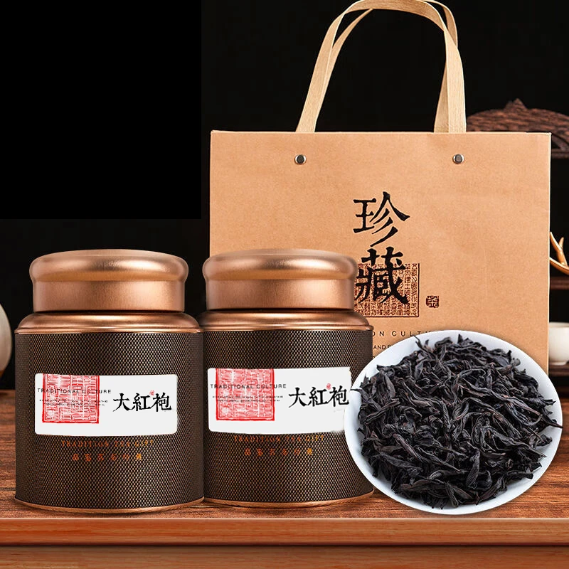 【买一送一】大红袍茶叶2025乌龙浓香型新茶岩茶两罐装300g送手提袋