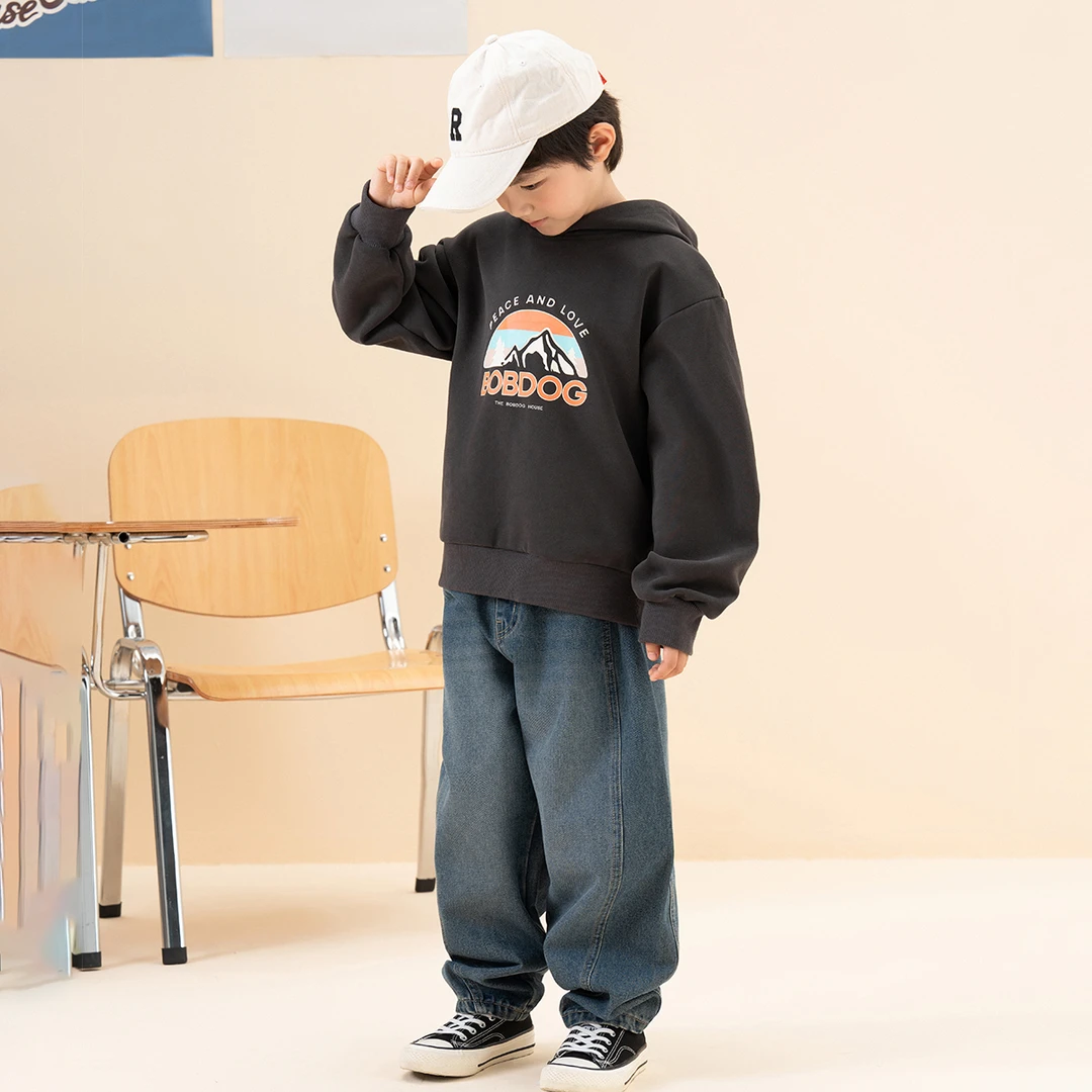 【巴图&博谷优享】BOBDOGHOUSE童装针织儿童秋冬连帽卫衣B243LME235