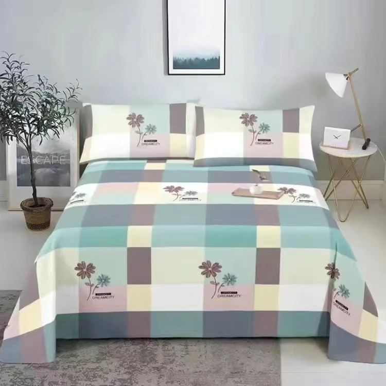 老粗布纯棉床单加厚加密山东粗布单人双人学生床单加大炕单被单