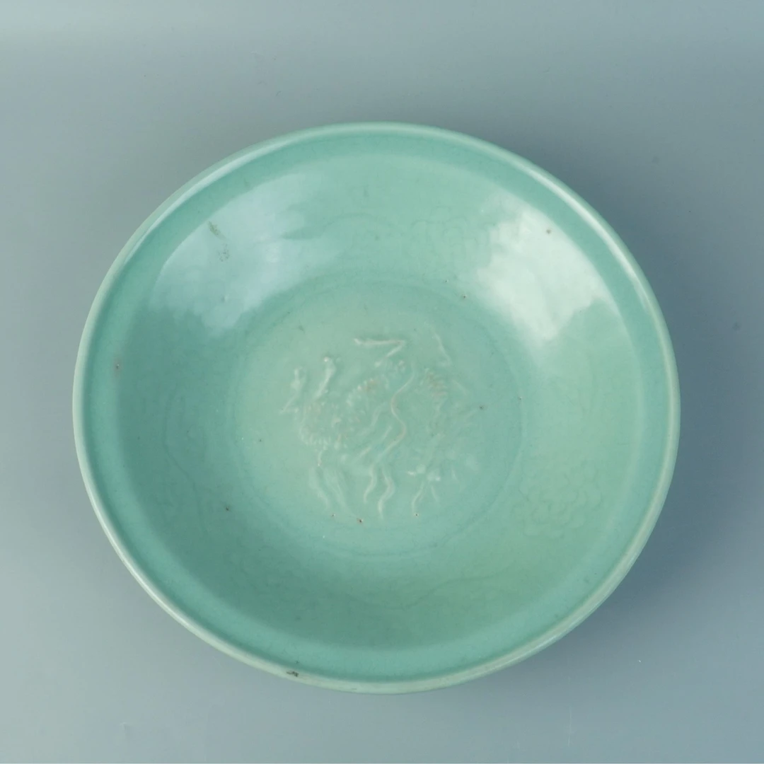明代中早期 龙泉窑青釉麒麟纹大盘 YZ202411210319