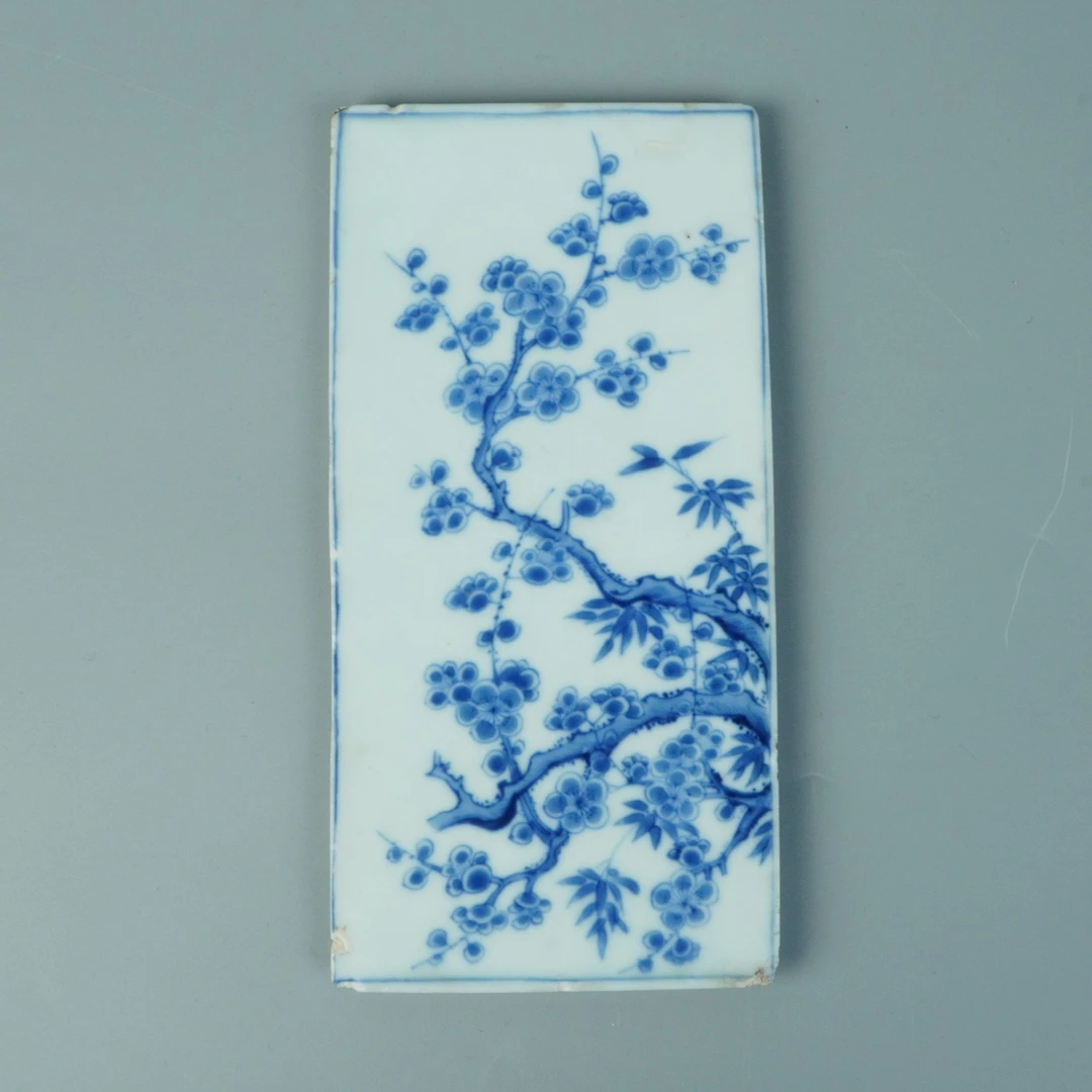 清中期 青花梅花瓷板YC20241020202
