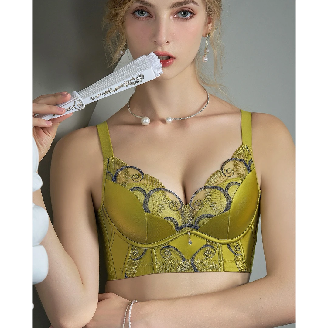 品牌贵妇鎏金缎调整型院线定制重工刺绣精油养护调整型内衣2182