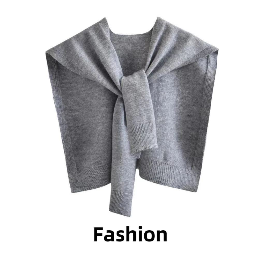 【亲肤纱】纯色外搭针织披肩女春秋季两用毛线韩版空调房护颈槯01