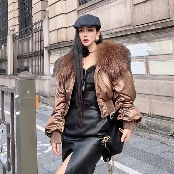 （天使诱惑）原创设计师款时尚显瘦新款水貂皮草外套20RS-100