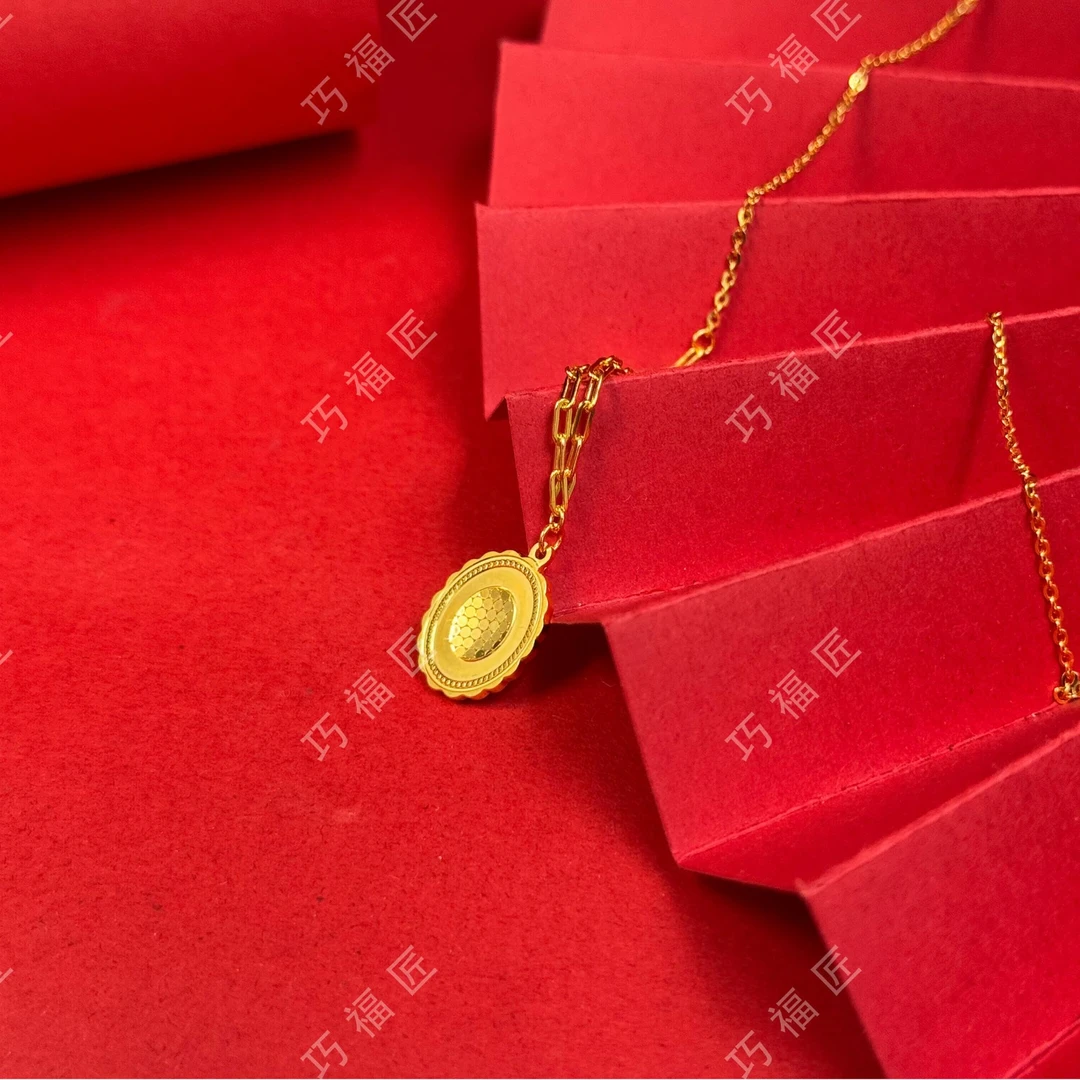 坠链均足银 波光粼粼项链 时尚百搭复古中古坠链精致