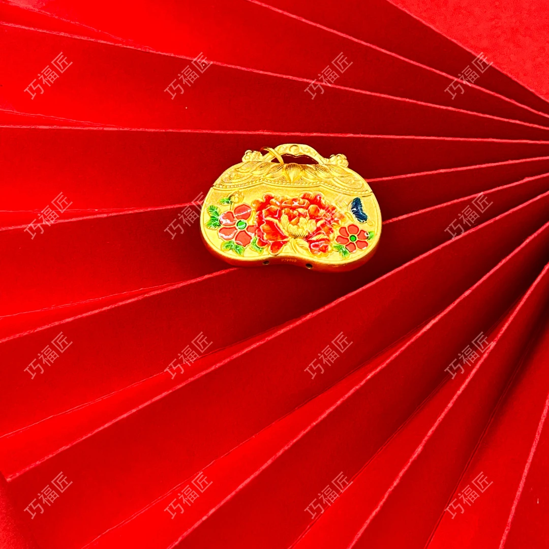 吊坠足银 珐琅彩繁花似锦吊坠 手工精美 复古传承中古素款