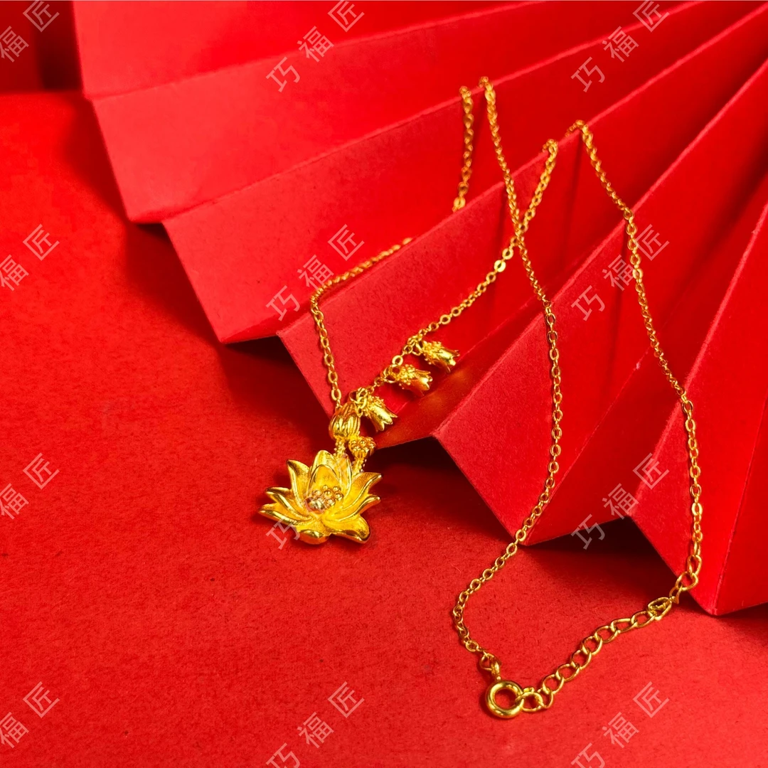 链子足银 菩提莲花项链 气质时尚百搭轻奢手工