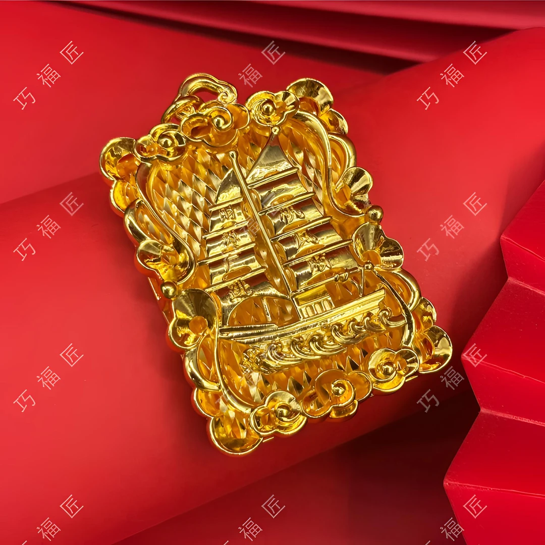 吊坠足银 一帆风顺吊坠 简约时尚潮流大气挂坠霸气项坠精美素款