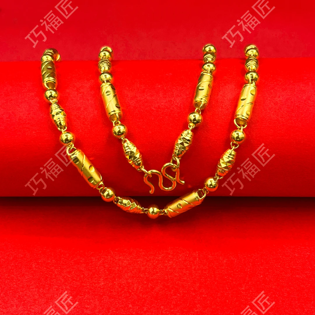 链子足银 全家福项链 简约工艺时尚经典霸气