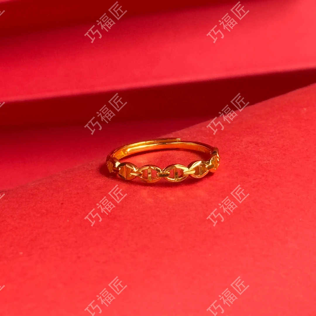 足银戒指 猪鼻子戒指气质 百搭简约 时尚轻奢经典复古个性素款